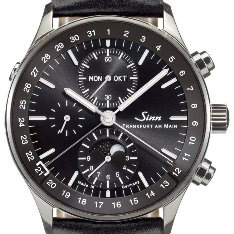Sinn Watch Frankfurt Financial District 6012 Leather Black - Black