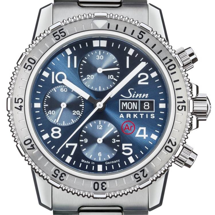 Sinn Watch 206 Arktis II Solid Link Bracelet - Blue
