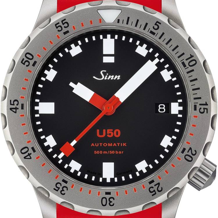 Sinn Watch U50 Silicone Red - Black