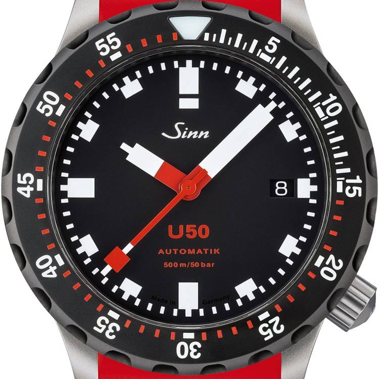 Sinn Watch U50 SDR Silicone Red - Black