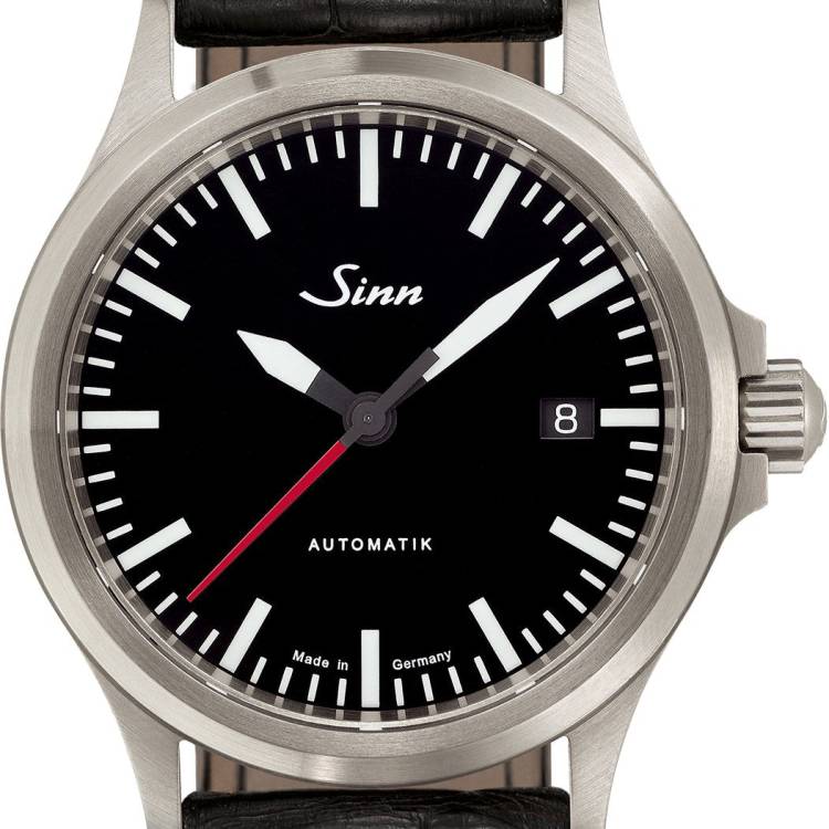 Sinn Watch 556 I RS Leather Black Cowhide Alligator - Black