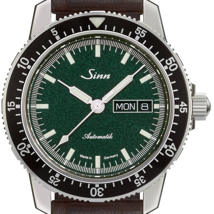 Sinn Watch 104 St Sa I MG Vintage Leather Dark Brown - Green