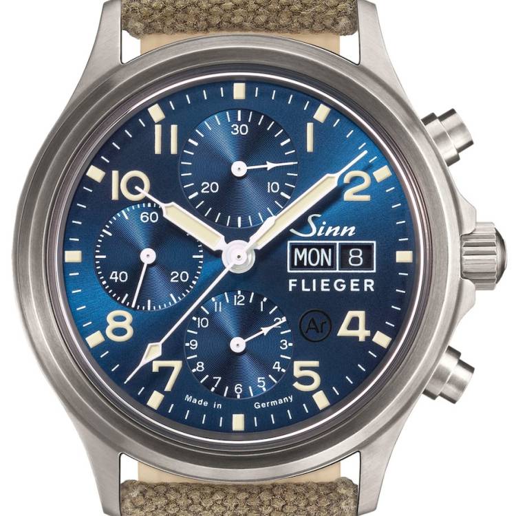 Sinn Watch 358 Sa Pilot B E Canvas Beige - Blue