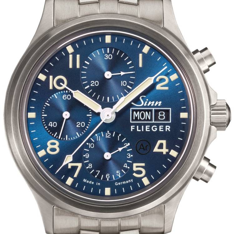Sinn Watch 358 Sa Pilot B E Fine Link Bracelet - Blue