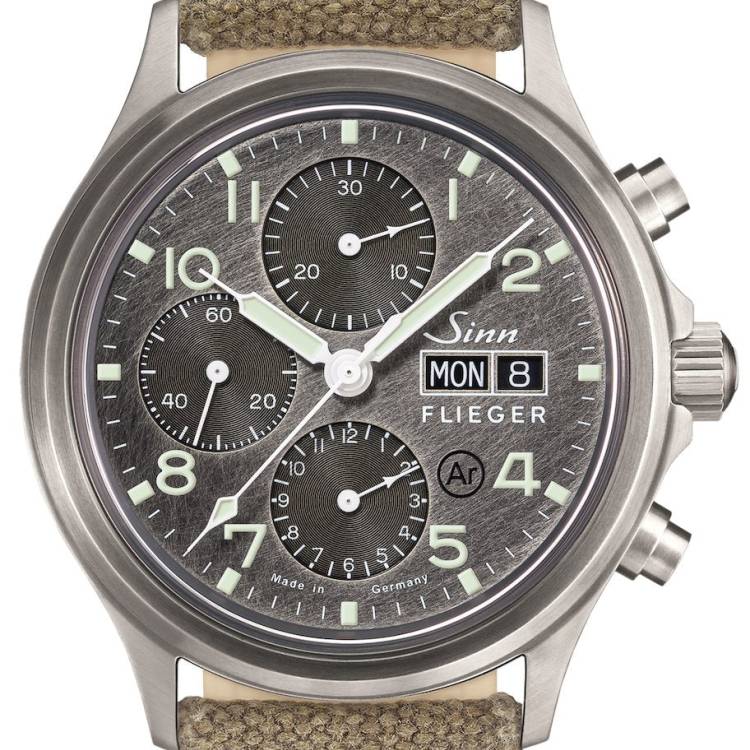 Sinn Watch 358 Sa Pilot DS Canvas Beige - Blue