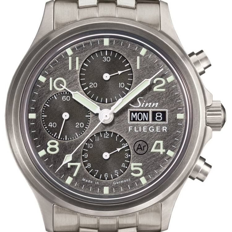 Sinn Watch 358 Sa Pilot DS Fine Link Bracelet - Blue