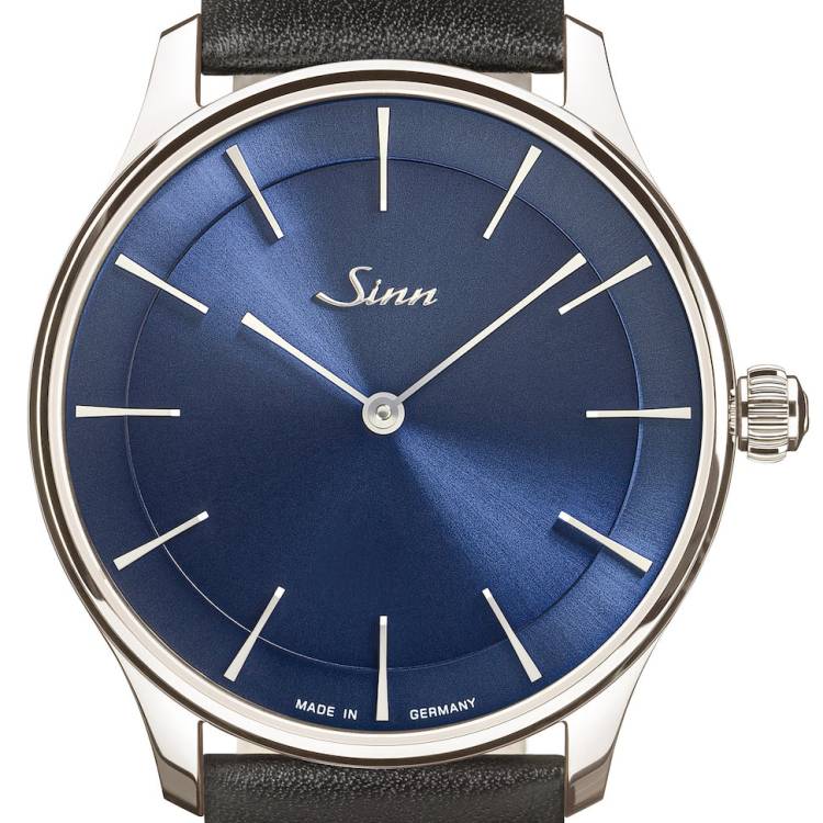 Sinn Watch 1739 Ag B Black Leather Set - Blue