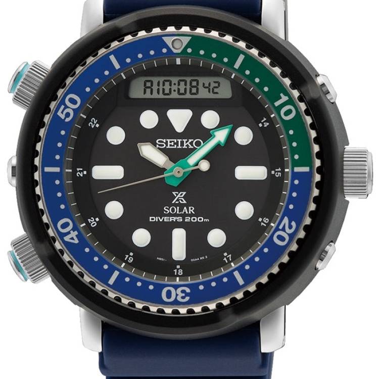 Seiko Watch Prospex Tuna Tropical Lagoon Hybrid Divers Special Edition - Black