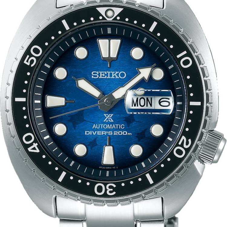 Seiko Watch Prospex Save the Ocean Turtle Scuba Diver Manta Ray Special Edition - Blue