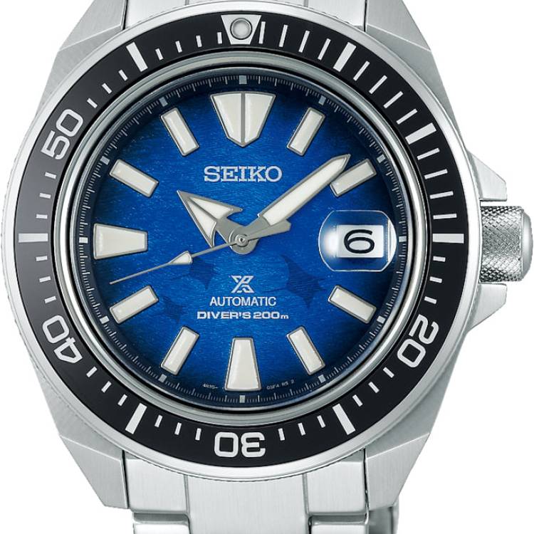Seiko Watch Prospex Save the Ocean King Samurai Turtle Manta Ray Special Edition - Blue