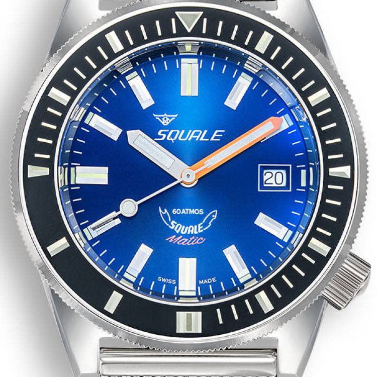 Squale Watch Matic Dark Blue Mesh - Blue
