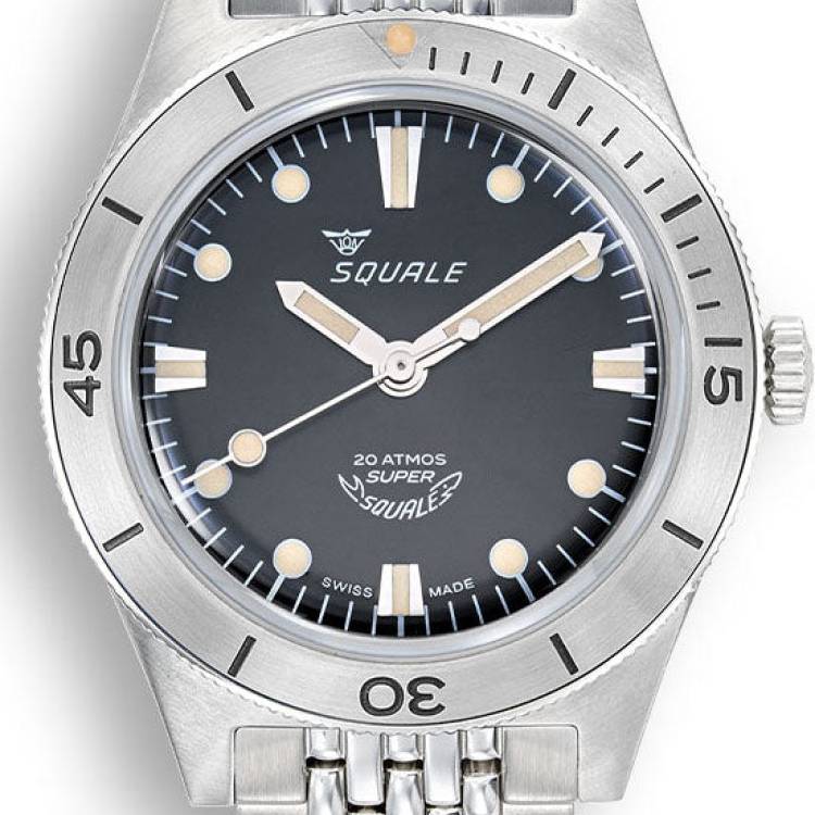 Squale Watch Supersquale Sunray Black Bracelet - Black