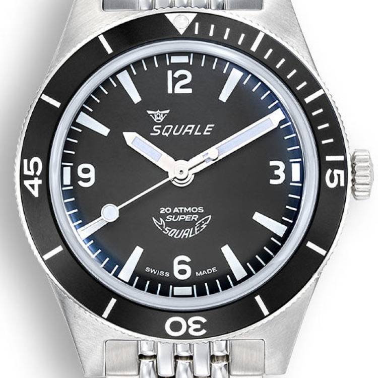 Squale Watch Supersquale Black Bracelet - Black