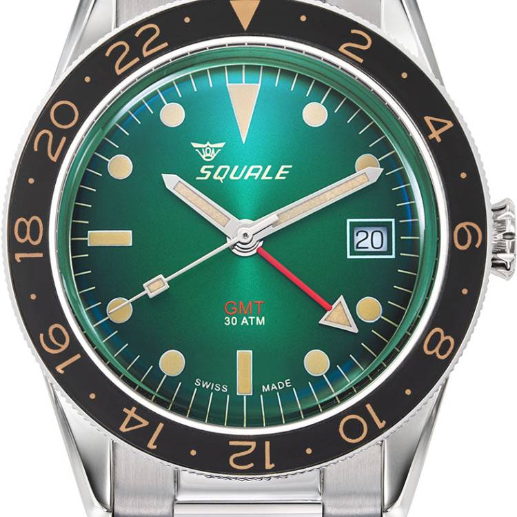 Squale Watch SUB-39 GMT Vintage Green Bracelet