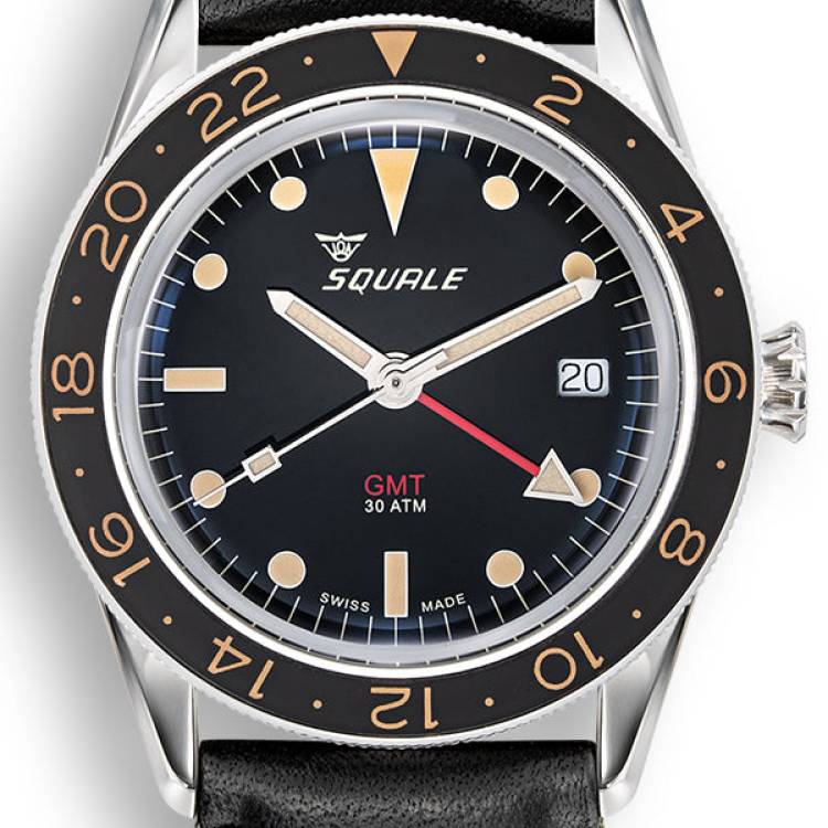 Squale Watch Sub-39 GMT Vintage Black