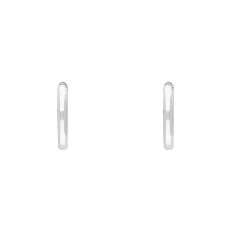 Sterling Silver 12mm Round Hoop Earrings - Silver