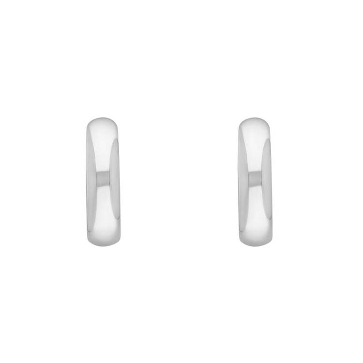 Sterling Silver 14mm Hoop Earrings - Silver