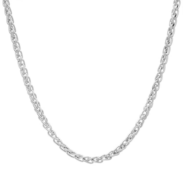 Sterling Silver 18 Inch Heavy Spiga Chain - Silver