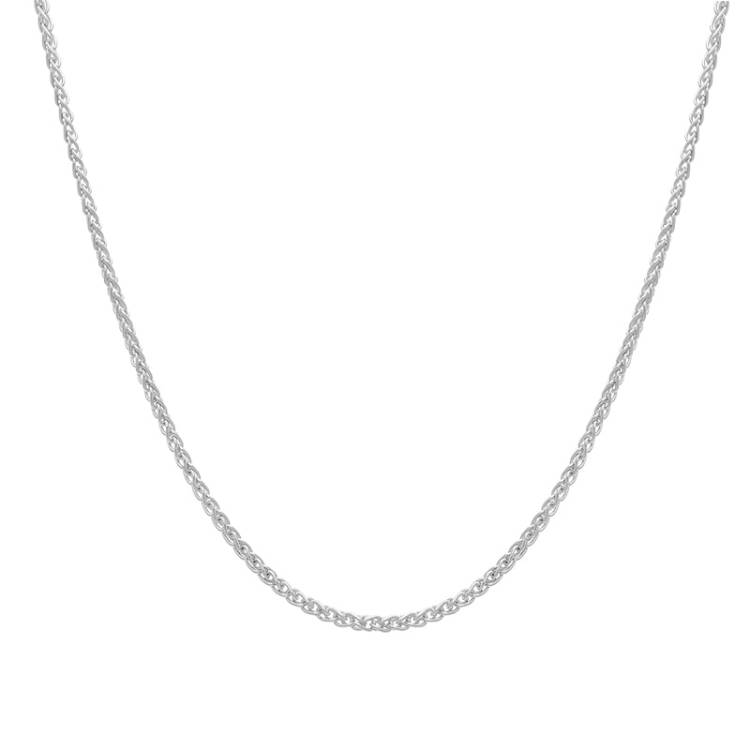 Sterling Silver 18 Inch Large Spiga Chain - Silver