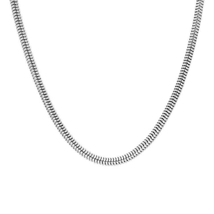 Sterling Silver 18 Inch Rounded Snake Chain - Silver