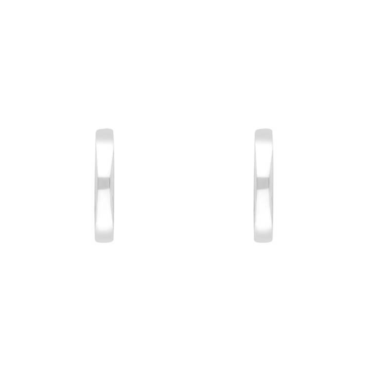 Sterling Silver 18mm Round Domed Hoop Earrings - Silver