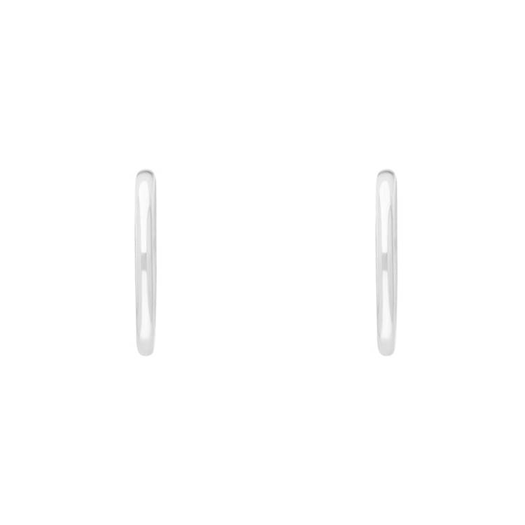 Sterling Silver 19mm Round Hoop Earrings - Silver