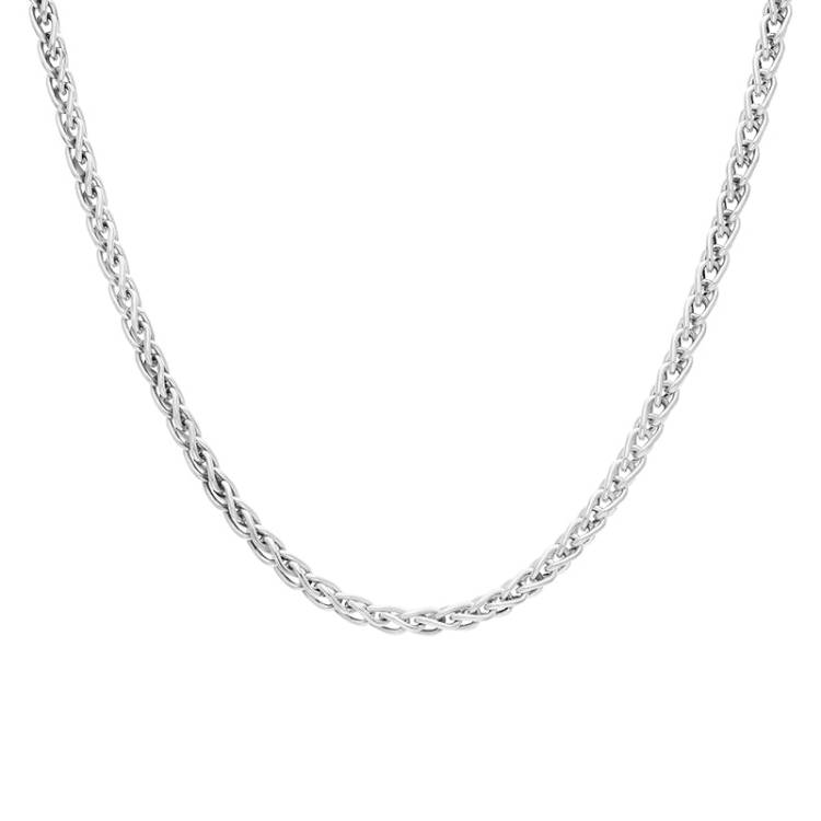 Sterling Silver 20 Inch Large Spiga Chain - Silver