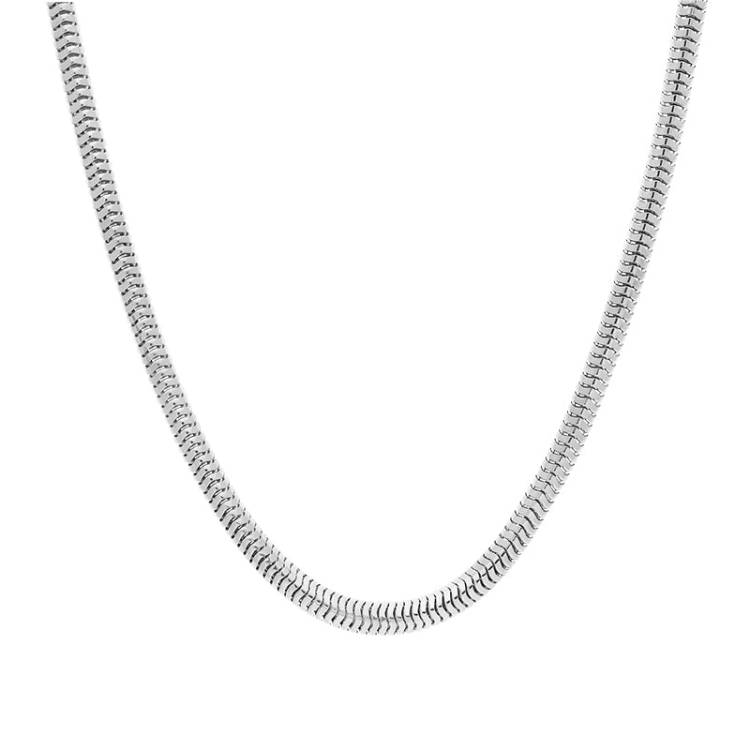 Sterling Silver 20 Inch Rounded Snake Chain - Silver