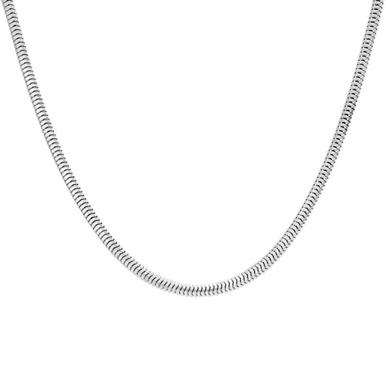 Sterling Silver 20 Inch Squared Snake Chain - Silver