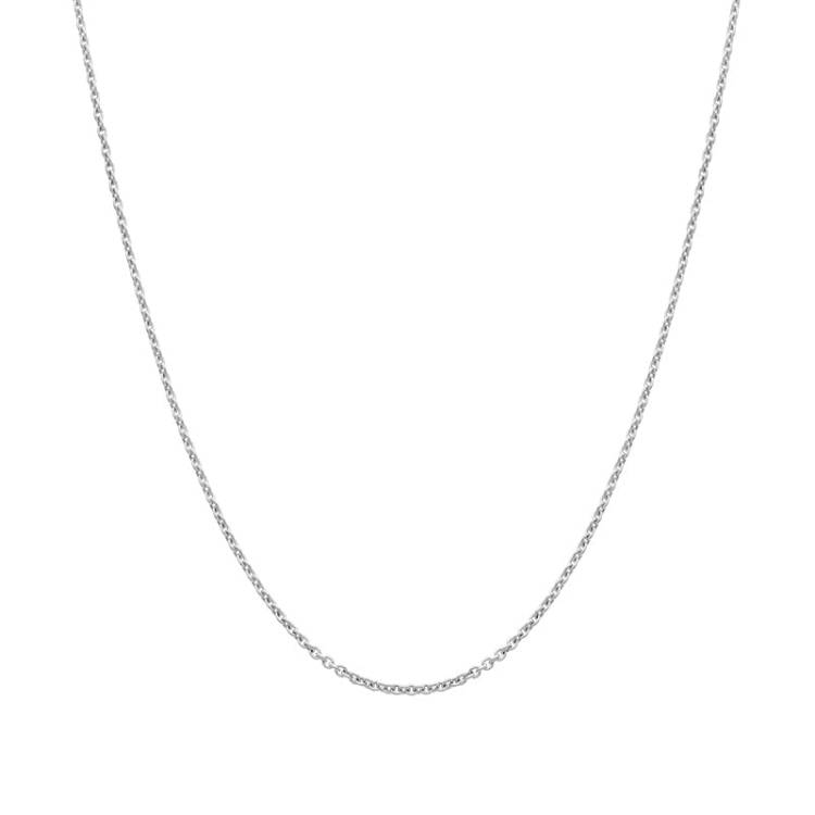 Sterling Silver 20 Inch Trace Link Chain With Adjustable Slider - Silver