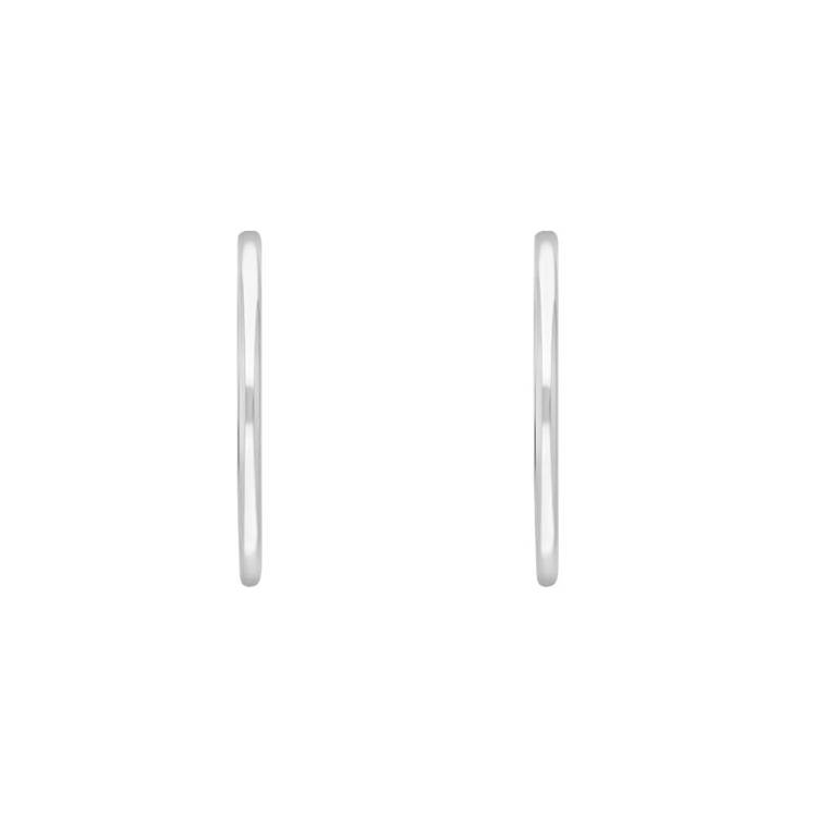 Sterling Silver 30mm Hoop Earrings - Silver