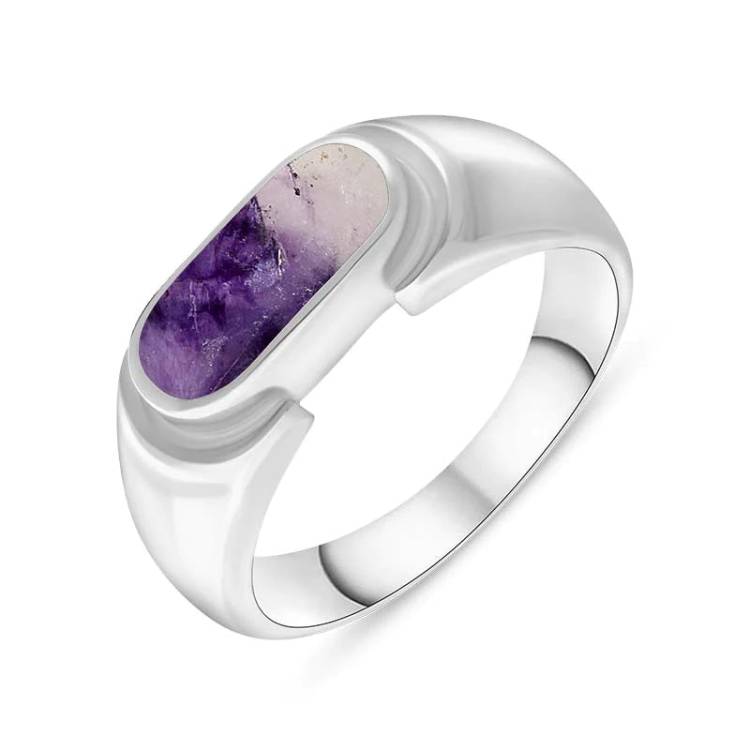 Sterling Silver Blue John Oval Dodgem Ring - Silver