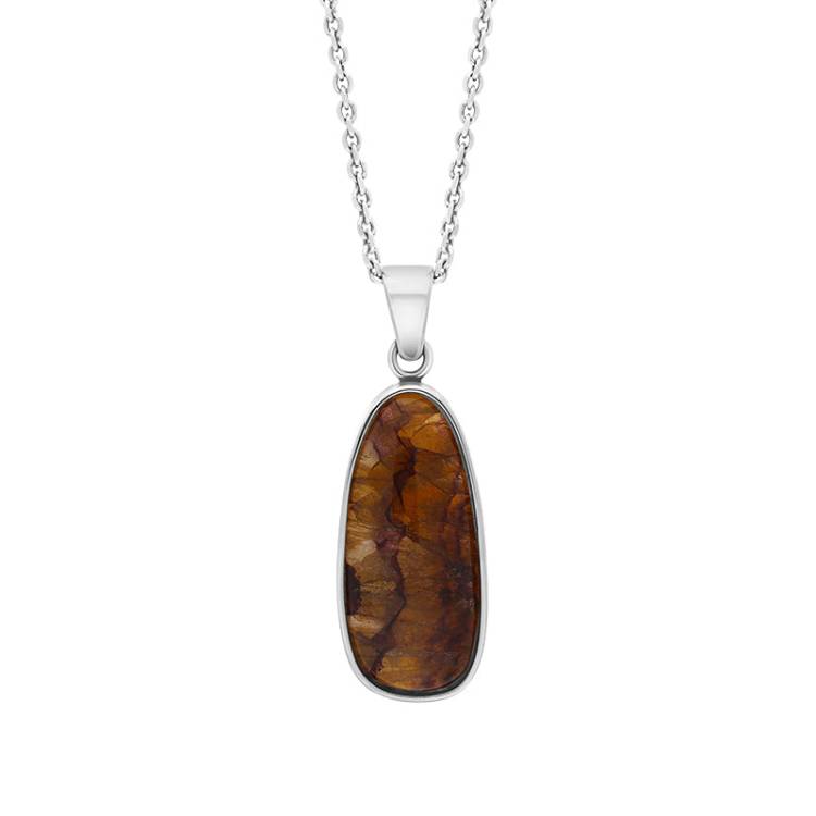 Sterling Silver Blue John Mother of Pearl Pendant Necklace D - Silver