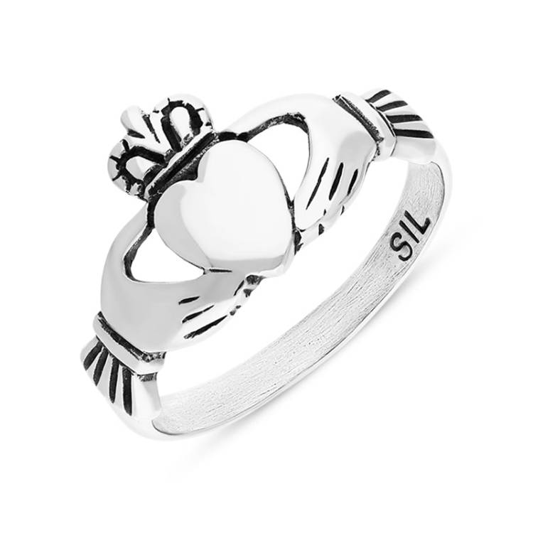 Sterling Silver Claddagh Ring - Silver