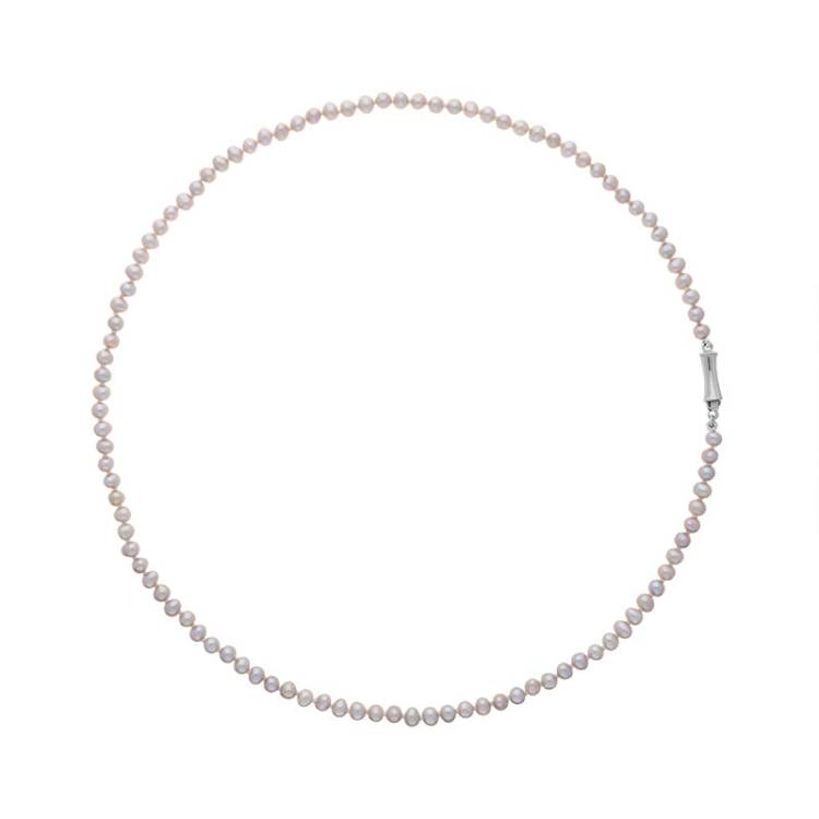 Sterling Silver Freshwater Pearl Necklace D - Silver