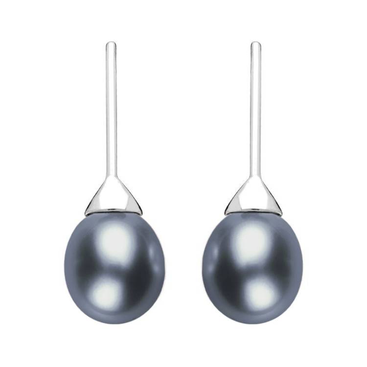 Sterling Silver Freshwater Pearl Hook Earrings - Silver