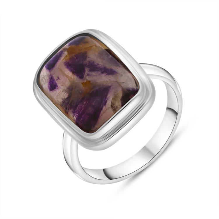 Sterling Silver Blue John Abstract Doublet Ring D - P