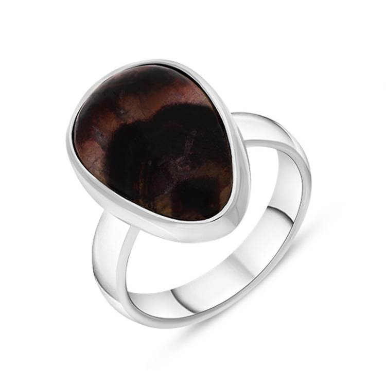 Sterling Silver Blue John Pear Ring D - M