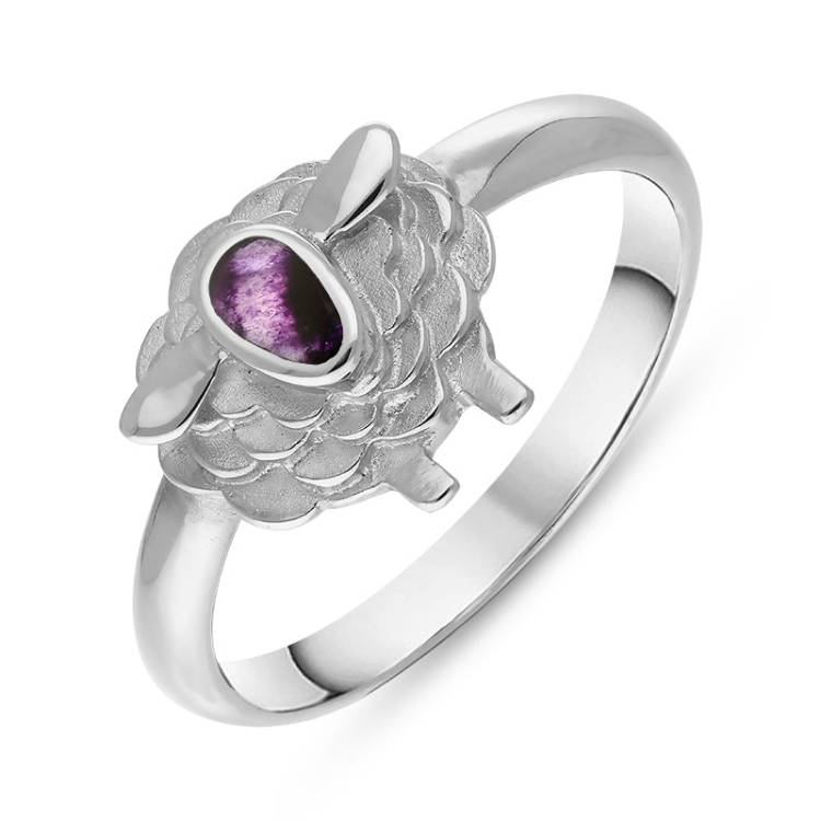 Sterling Silver Blue John Sheep Ring - Silver