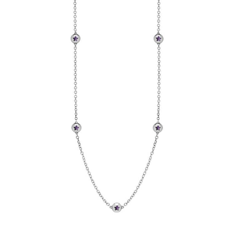 Sterling Silver Blue John Star Link Disc Chain Necklace - Option1 Value Silver