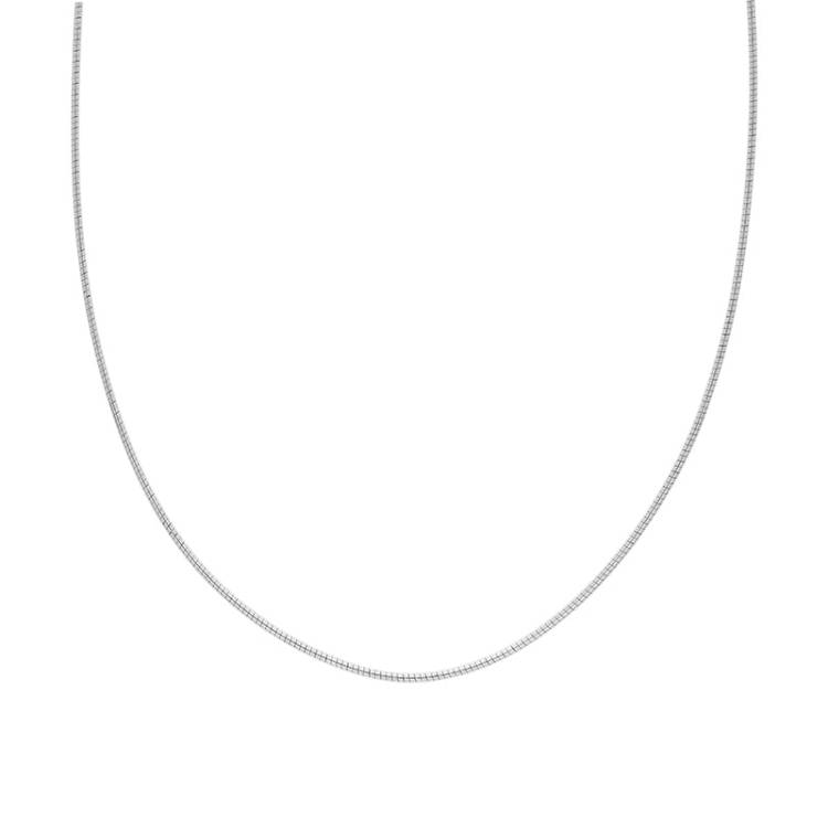 Sterling Silver Medium Mirror Omega Chain - Silver