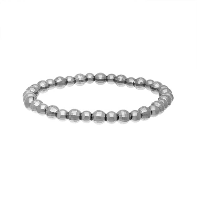 Sterling Silver Mirrored Bead Bracelet - Silver