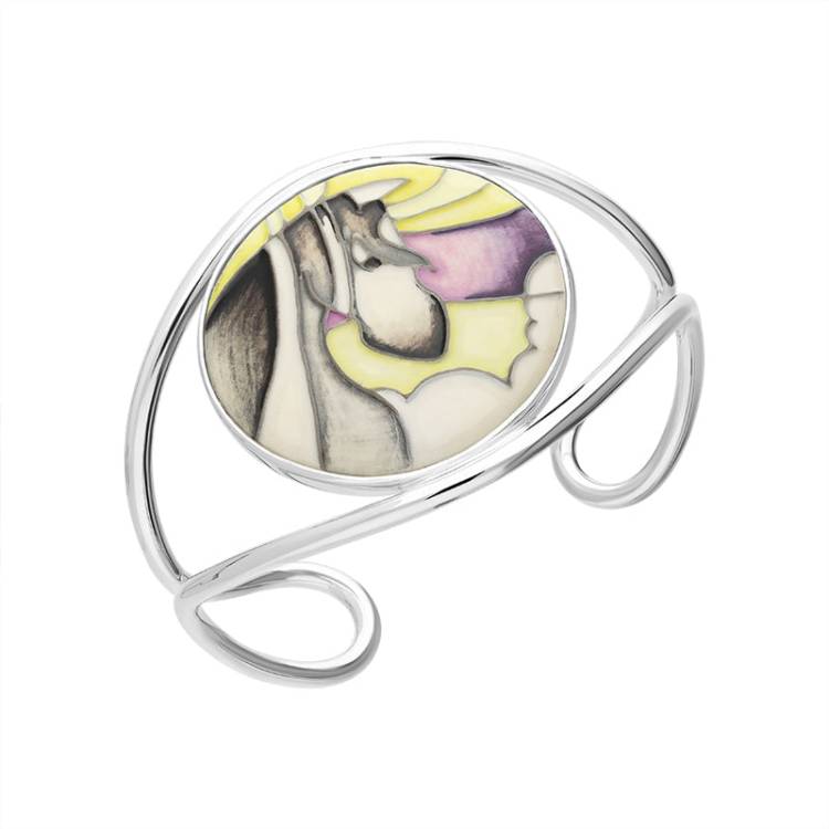 Sterling Silver Moorcroft The Charger Bangle - Silver