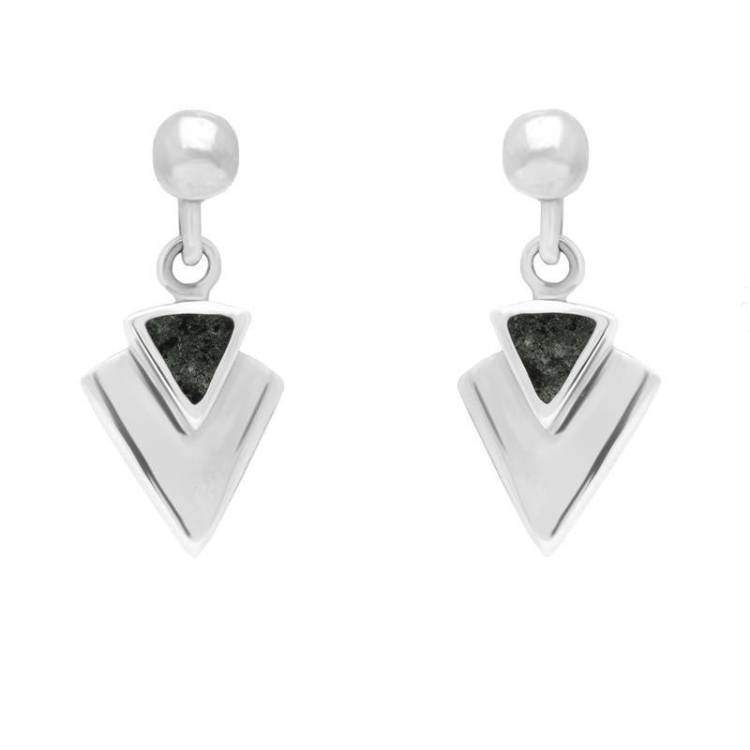 Sterling Silver Preseli Bluestone Arrowhead Drop Earrings - Silver