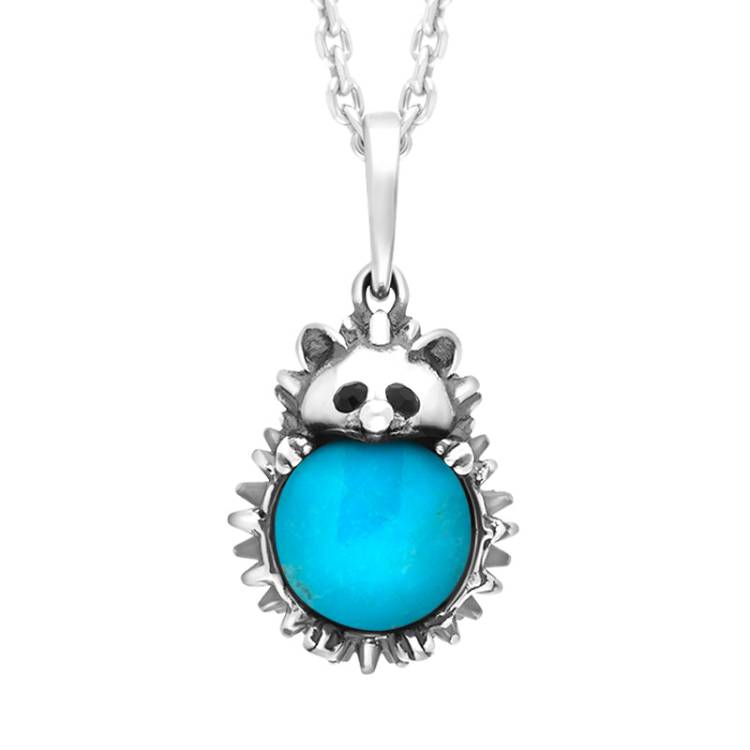 Sterling Silver Turquoise Medium Hedgehog Necklace