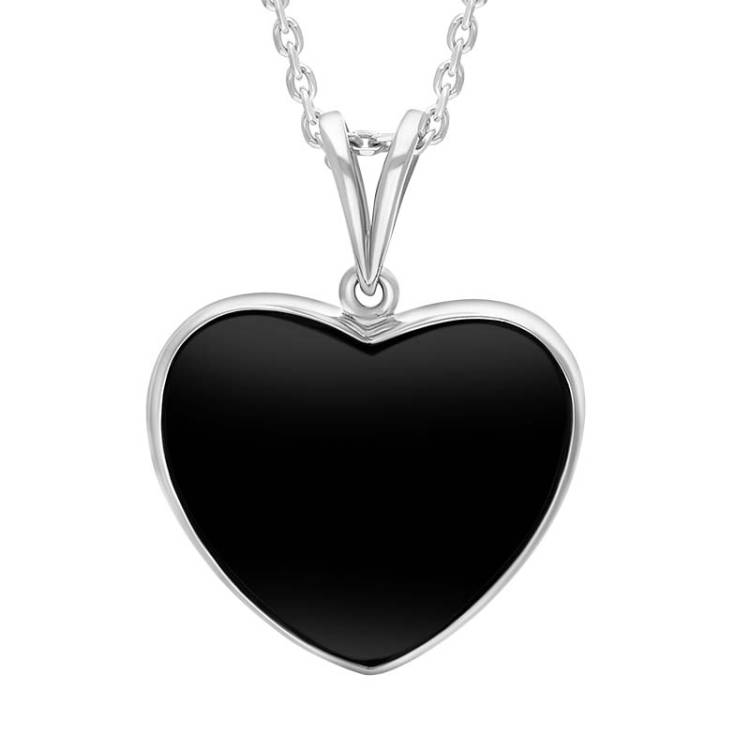 Sterling Silver Whitby Jet Split Bale Necklace - Silver