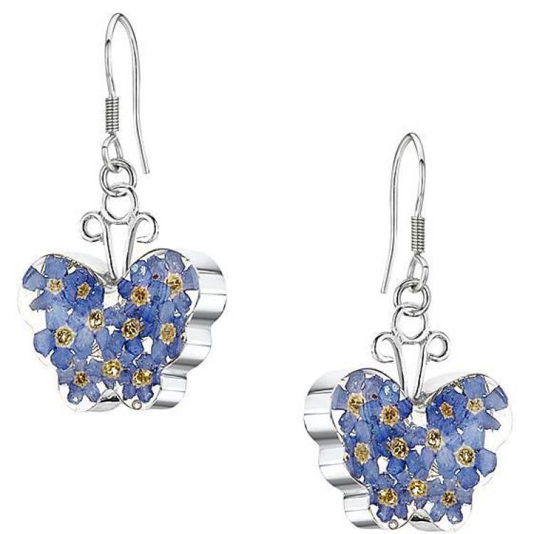 Shrieking Violet Earring Forget Me Not Butterfly Silver - Silver