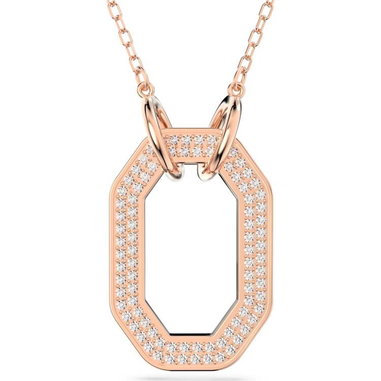 Swarovski Dextera Rose Gold Tone Plated White Crystal Links Pendant - Gold