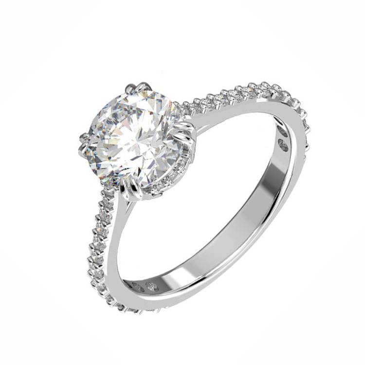 Swarovski Constella Rhodium Plated White Crystal Pave Ring Size 58 - 58