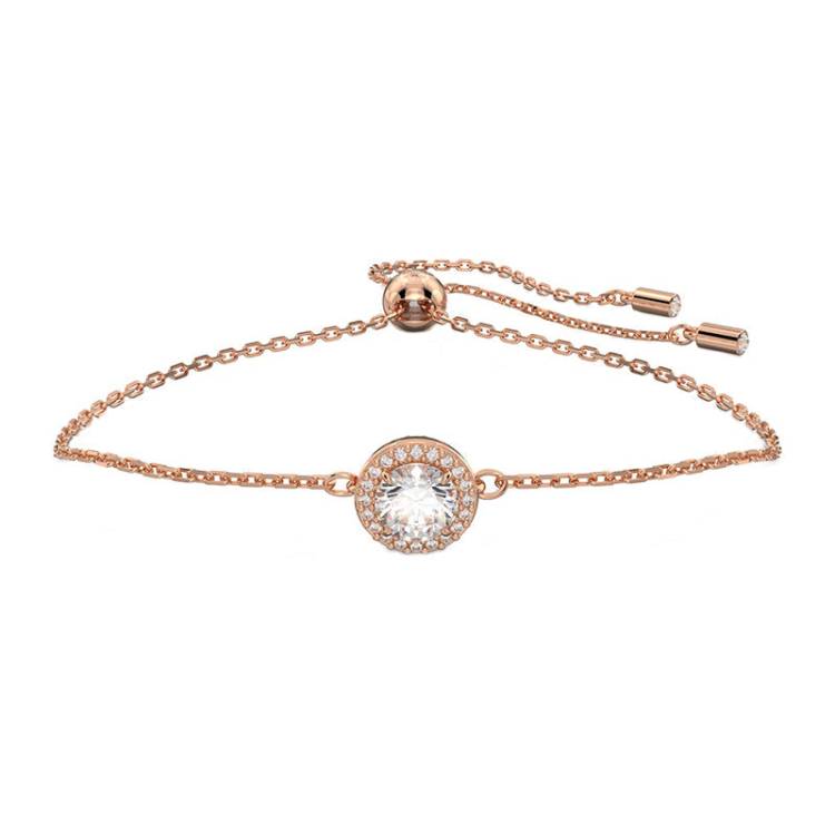 Swarovski Constella Rose Gold Tone Plated White Crystal Pave Bracelet - Gold